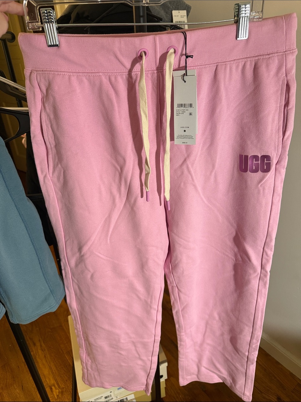 UGG Pink Logo Drawstring Sweatpants